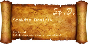 Szakáts Dominik névjegykártya