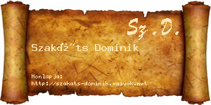 Szakáts Dominik névjegykártya